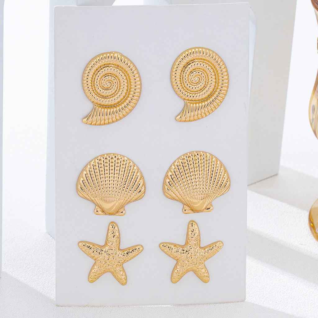 Ocean Starfish Earring Set — 3-Pair Coastal Chic | Solea Jewelry