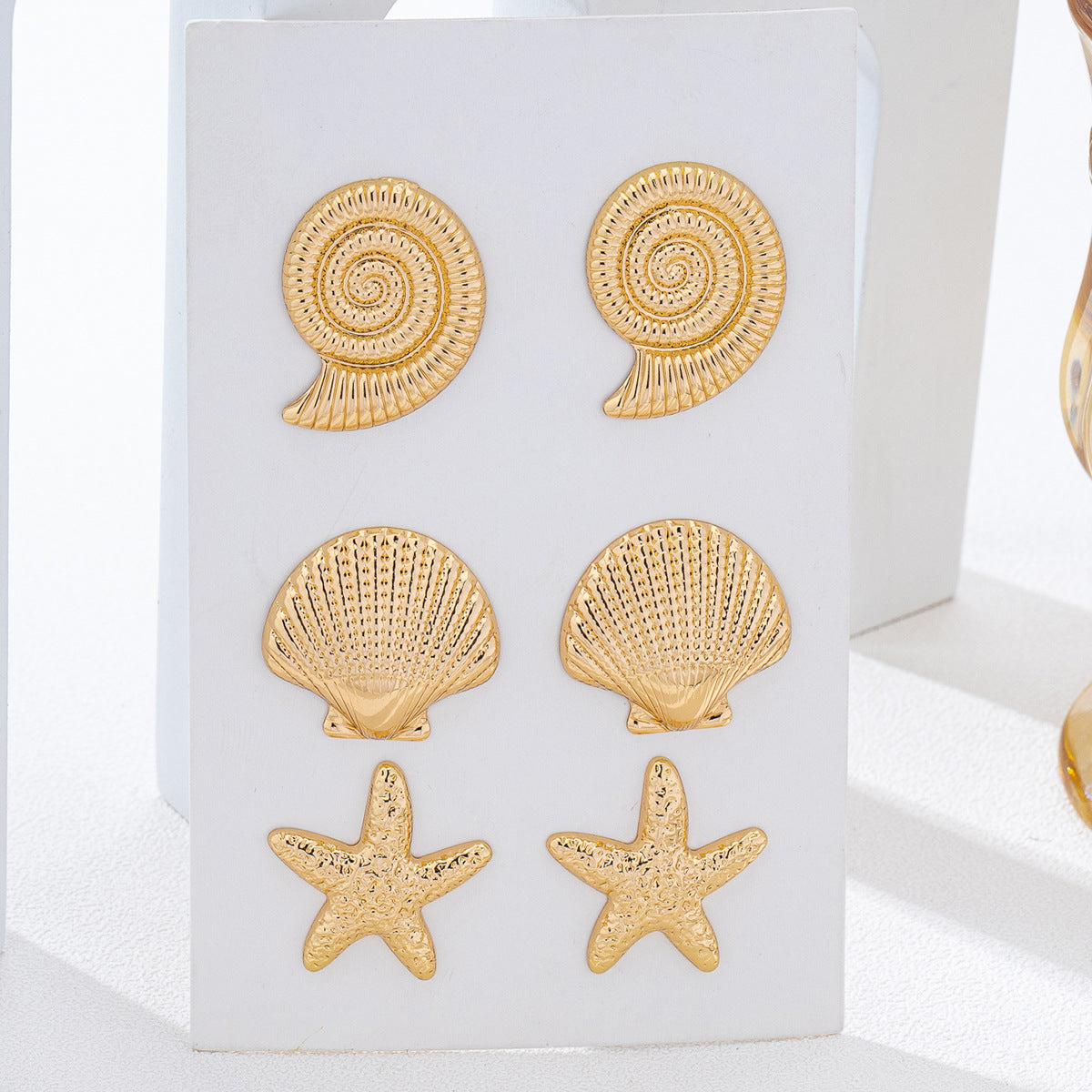 Ocean Starfish Earring Set — 3-Pair Coastal Chic | Solea Jewelry
