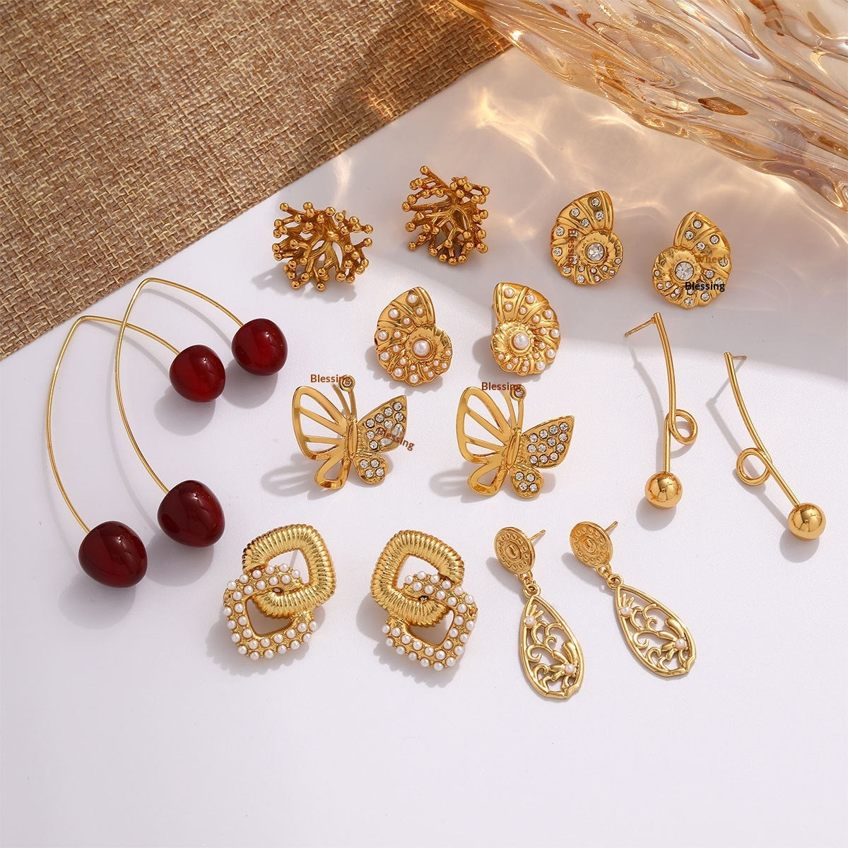 Diamond Drop Earrings — Titanium Steel Luxury | Solea Jewelry