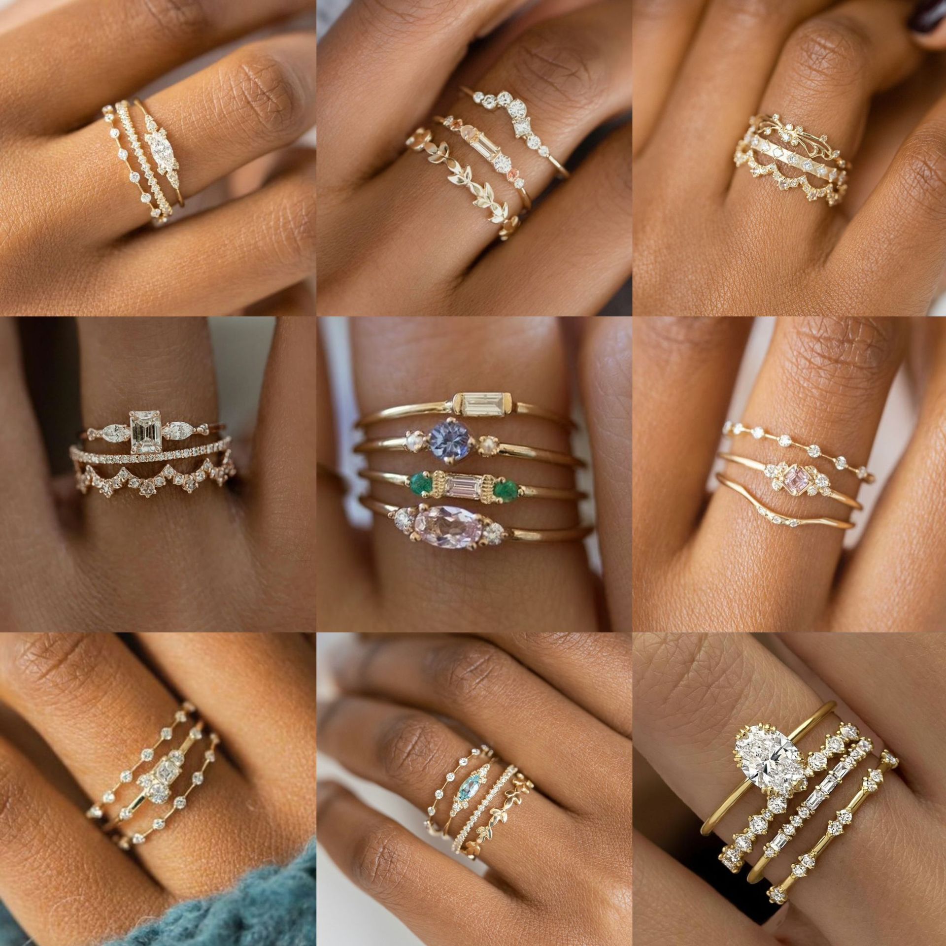 Gold Ring Set Damen – Stapelringe im 3er-Set | Soléa Jewelry