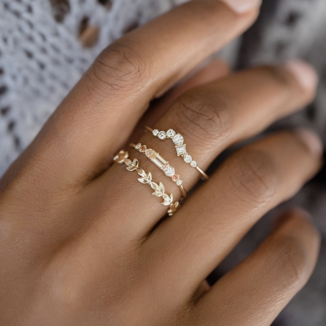 Gold Ring Set Damen – Stapelringe im 3er-Set | Soléa Jewelry