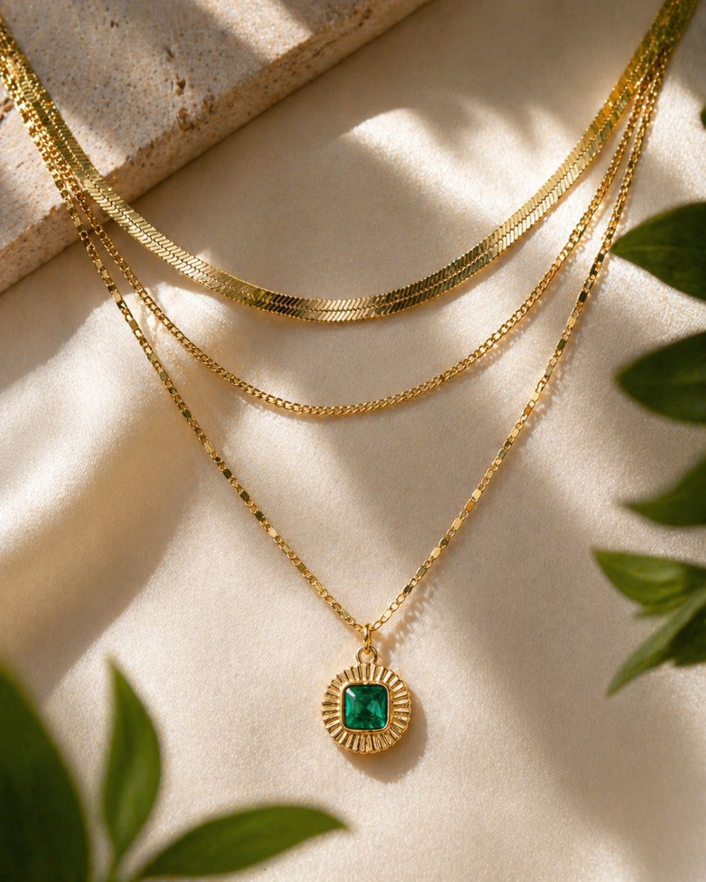 Vintage Emerald Pendant Necklace – Timeless Elegance | Solea Jewelry