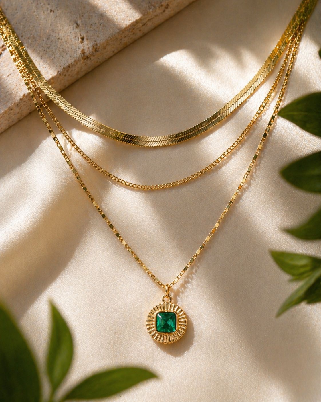 Vintage Smaragd Anhänger-Halskette – Zeitlose Eleganz | Solea Jewelry