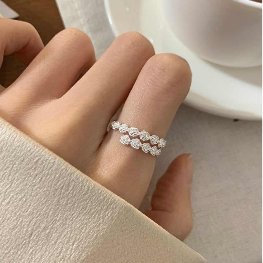 Retro Texture 925 Silver Ring — Light Luxury | Solea Jewelry