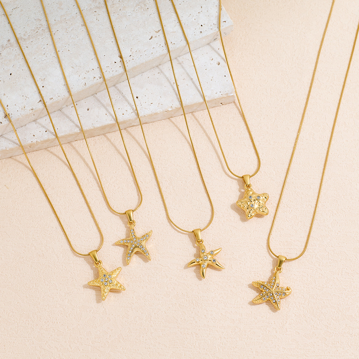 Starfish Rhinestone Pendant Necklace — Ocean Luxe | Solea Jewelry