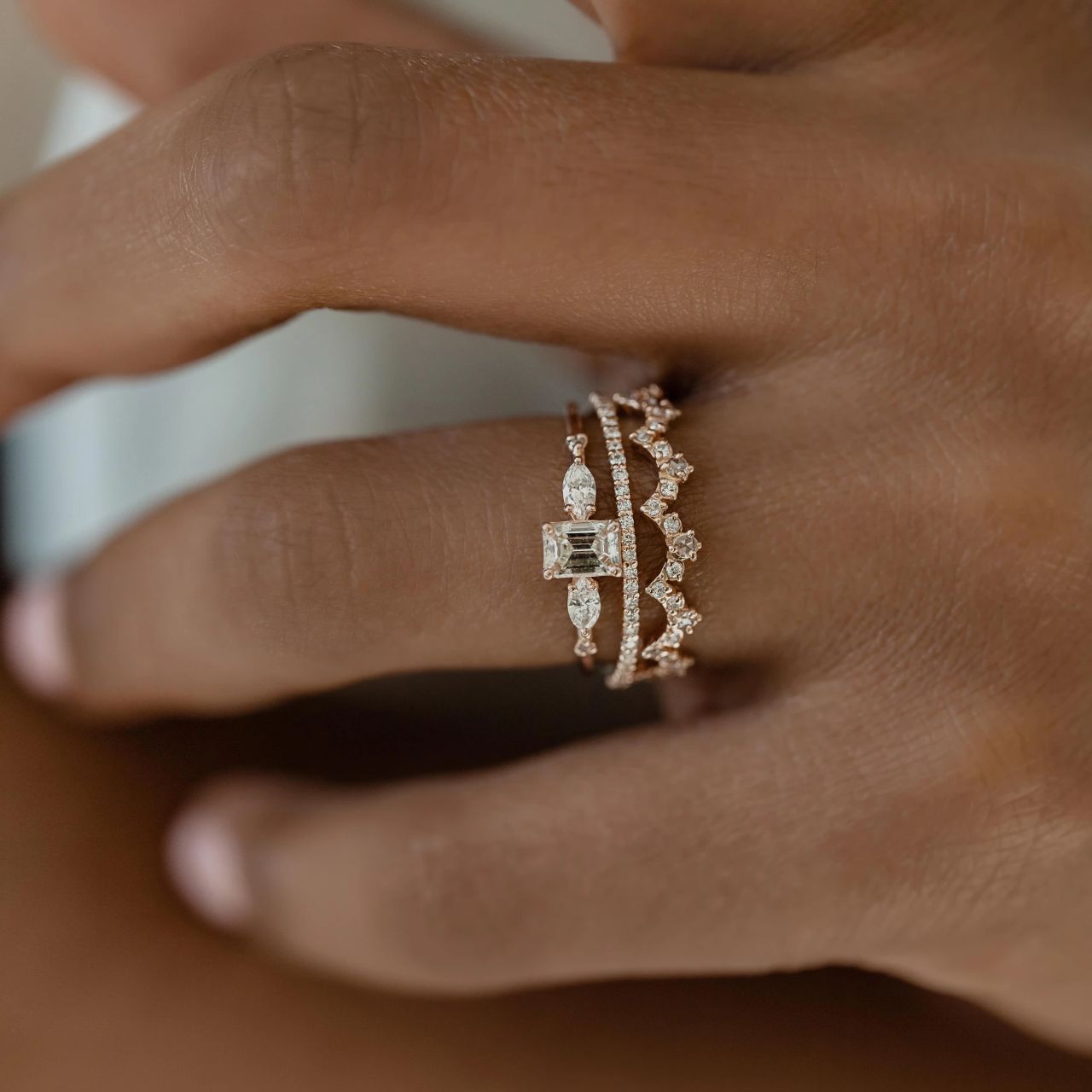 Gold Ring Set Damen – Stapelringe im 3er-Set | Soléa Jewelry