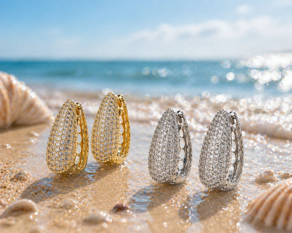 Zirkonia Hänge-Ohrringe – Glamouröses Design | Solea Jewelry