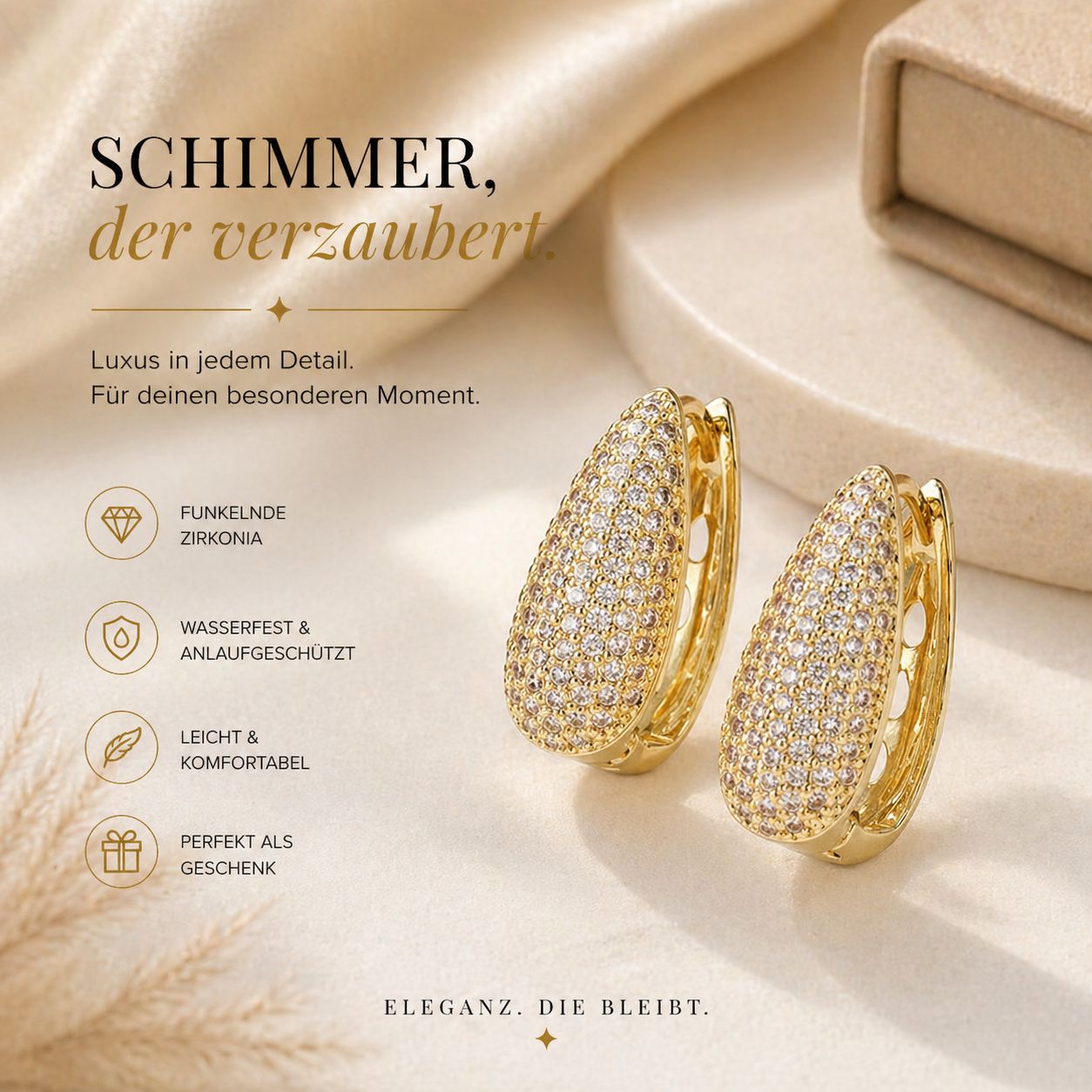 Zirkonia Hänge-Ohrringe – Glamouröses Design | Solea Jewelry