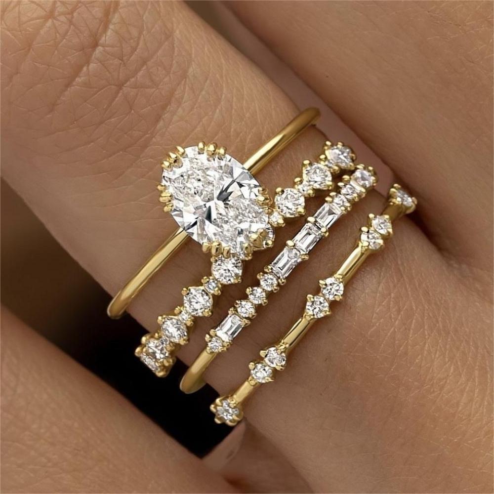Gold Ring Set Damen – Stapelringe im 3er-Set | Soléa Jewelry