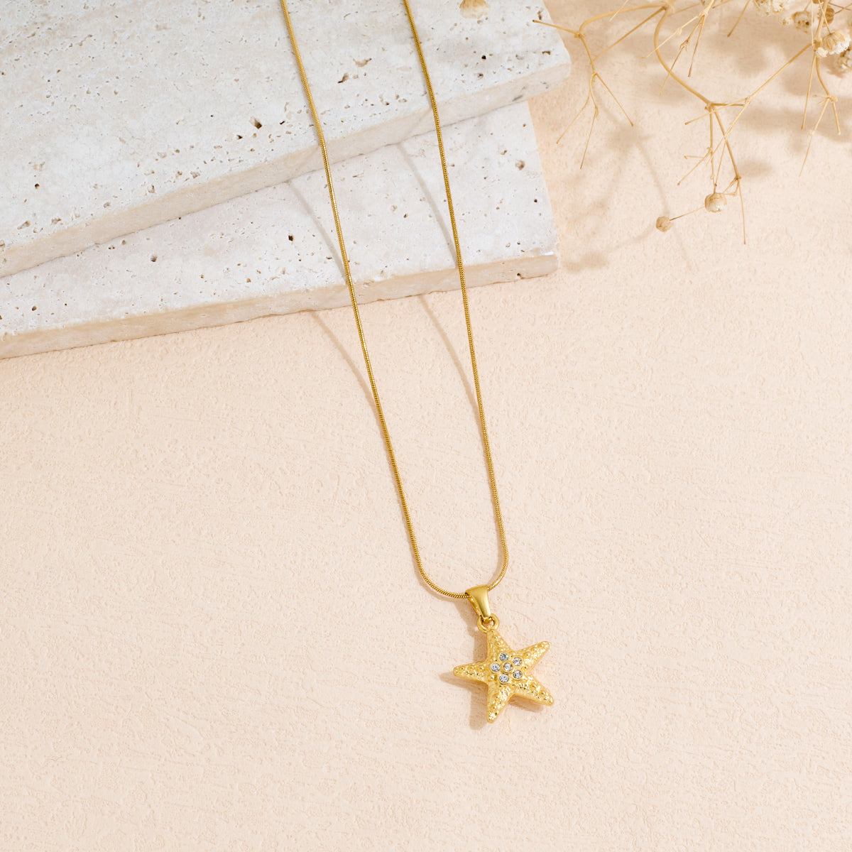 Starfish Rhinestone Pendant Necklace — Ocean Luxe | Solea Jewelry