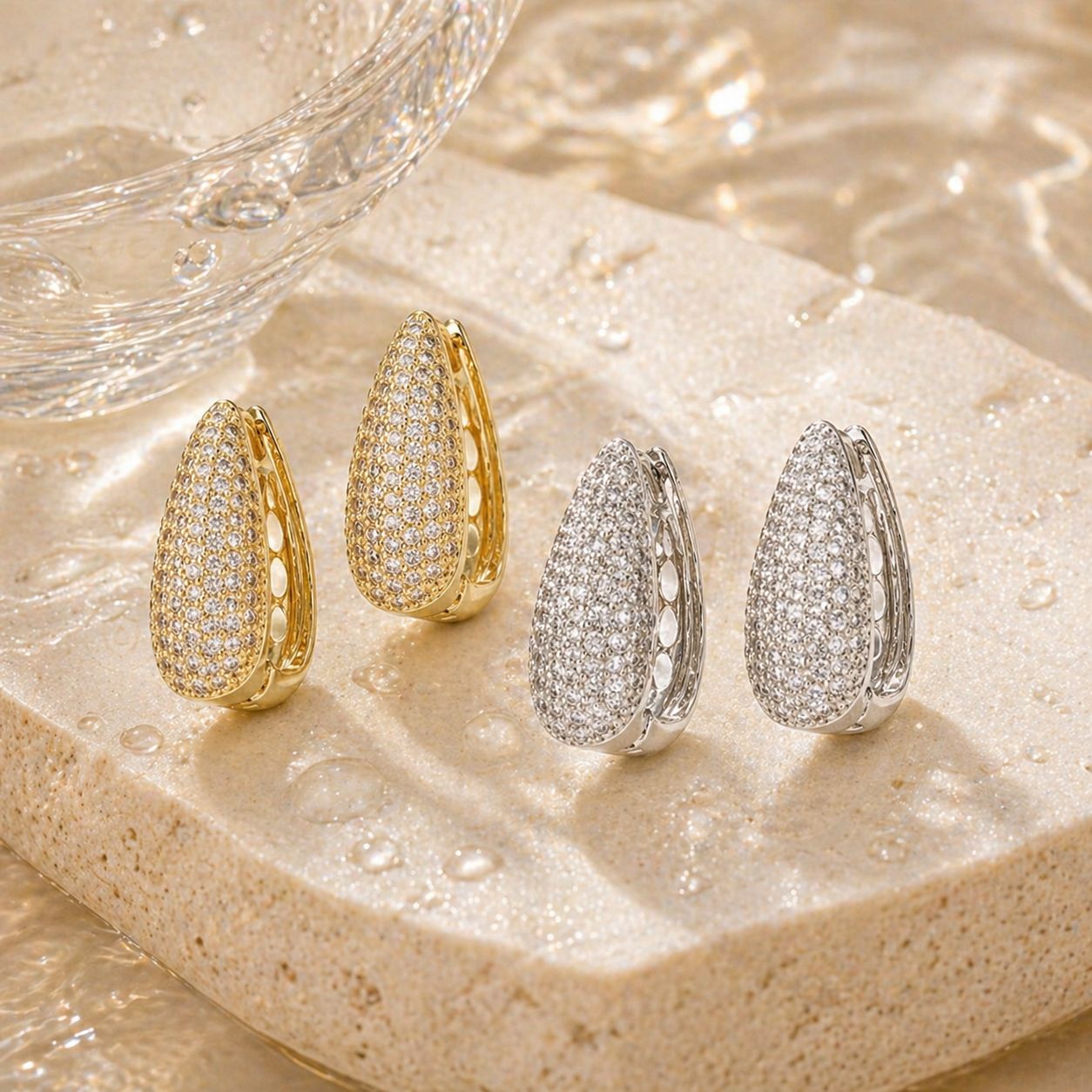 Zirkonia Hänge-Ohrringe – Glamouröses Design | Solea Jewelry