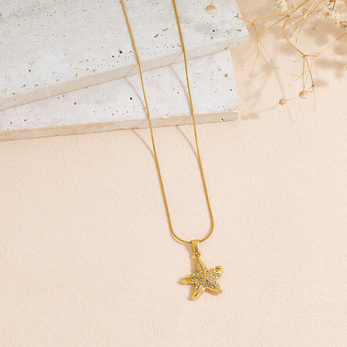 Starfish Rhinestone Pendant Necklace — Ocean Luxe | Solea Jewelry