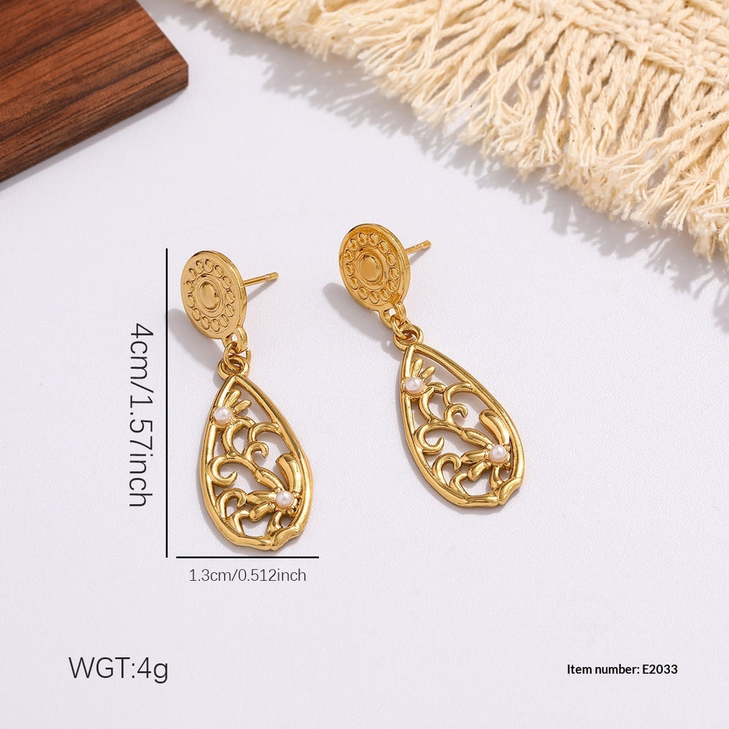 Diamond Drop Earrings — Titanium Steel Luxury | Solea Jewelry