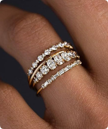 Gold Ring Set Damen – Stapelringe im 3er-Set | Soléa Jewelry