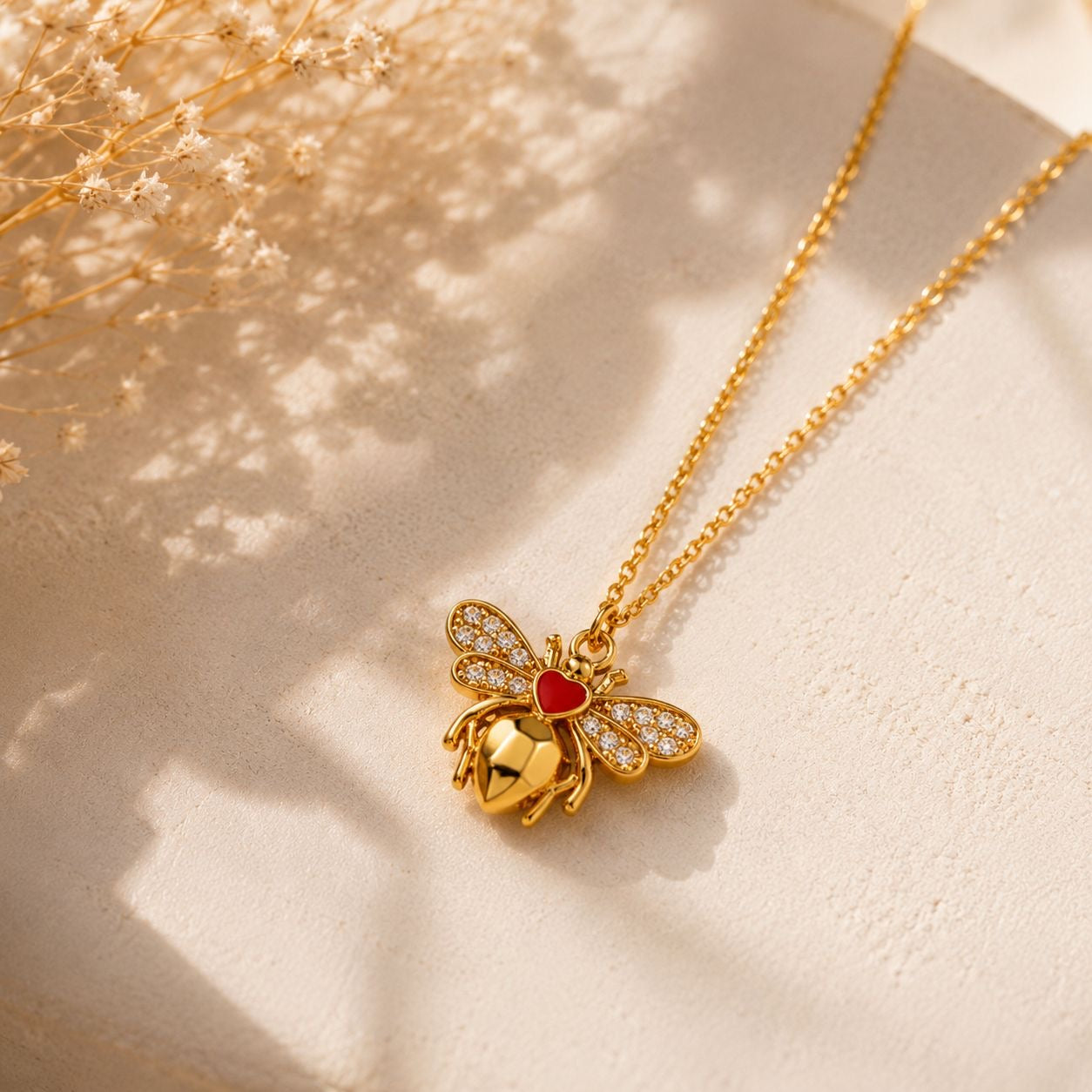 Golden Spider Pendant Necklace — Geometric Art Deco | Solea Jewelry
