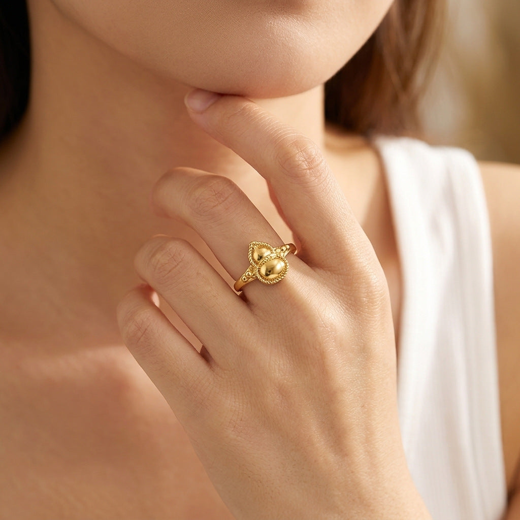 Hollow Open Ring — Adjustable Stainless Steel Elegance | Solea Jewelry