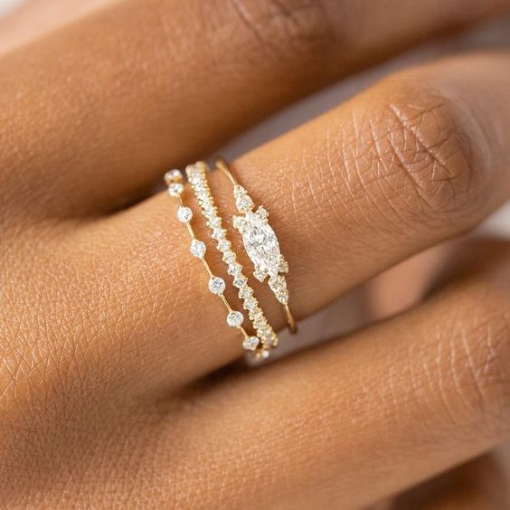 Gold Ring Set Damen – Stapelringe im 3er-Set | Soléa Jewelry