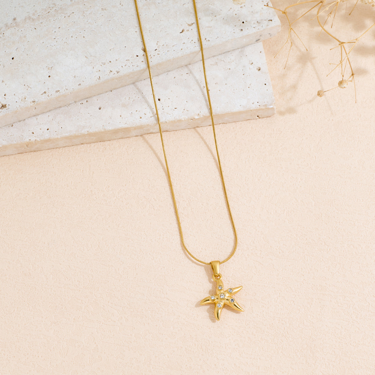 Starfish Rhinestone Pendant Necklace — Ocean Luxe | Solea Jewelry
